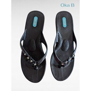 Oka-B Women's Margot Wedge Flip Flop Thong Sandals  Sz M  (6.5 to 7.5)